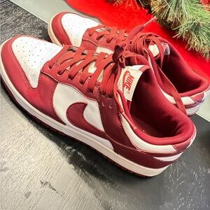 Nike Crimson and White Athletic Shoes